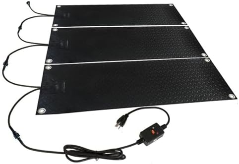 Heated Snow Melting Mats, Non-Slip Rubber Electric Ice Melting Pads for Outdoor Walkways, Sidewalks, Roof Decks, 1 Pcs-10x48in