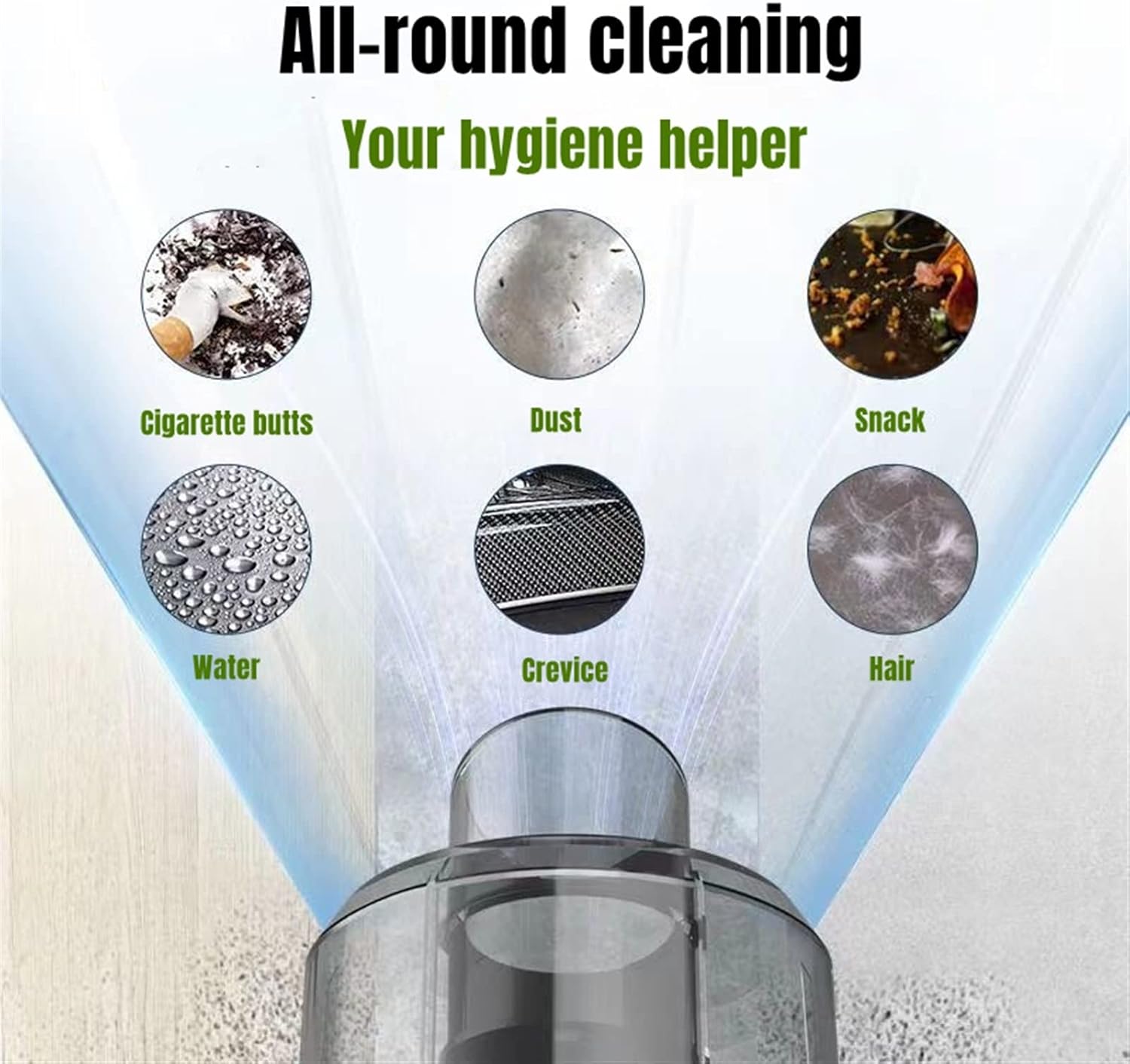 Hard Floor Vacuum Strong Suction Kit Cleaning Tools Detailing Interior Wireless Vacuum Cleaner Extractors Handheld Filter Appliances Home (Color : Green)