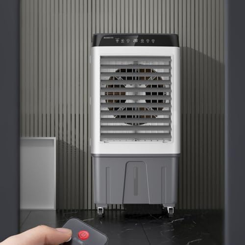 Powerful Swamp Cooler, Portable Air Conditioners, Indoor Evaporative Air Cooler, Swing Mode, Remote Included, 4 Caster Wheels