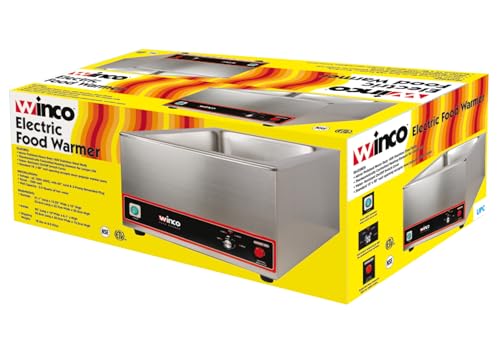 Winco FW-S500 Commercial Portable Steam Table Food Warmer 120V 1200W,Stainless Steel,Large