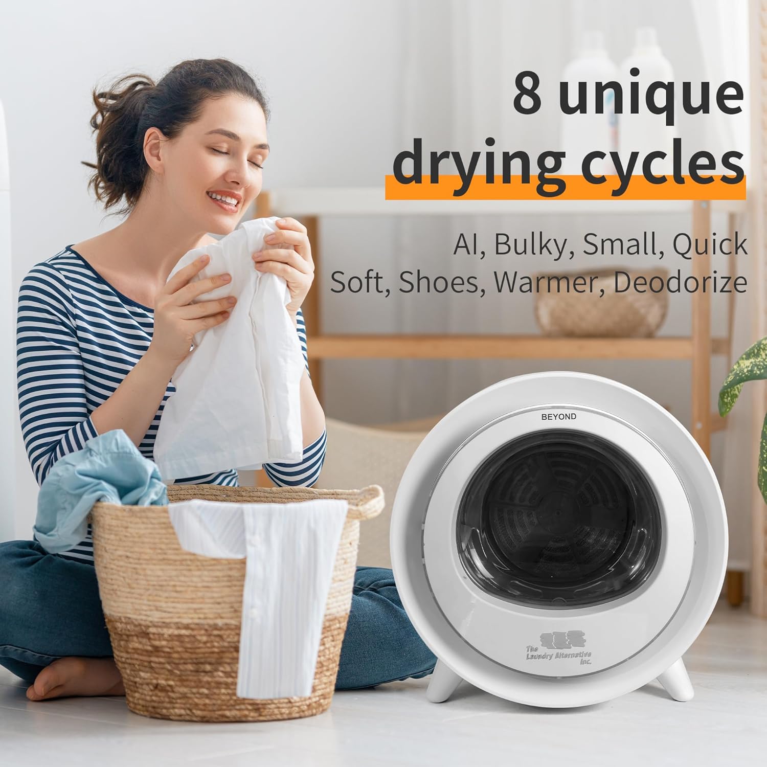 Beyond AI Portable Compact Lightweight Tumble Dryer (White)