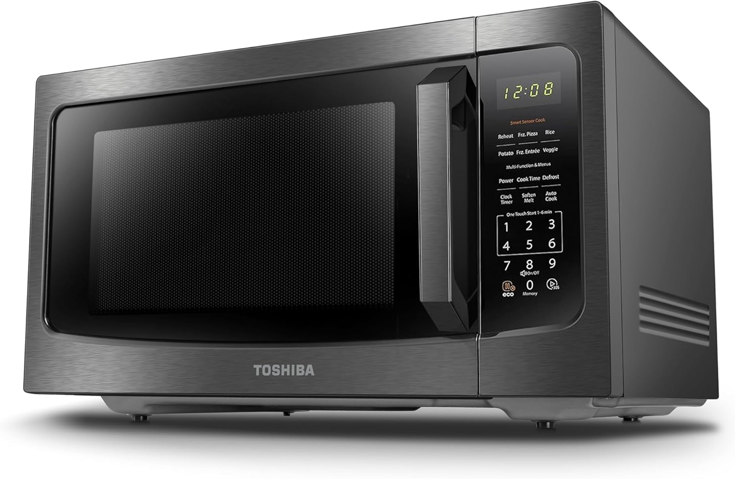 TOSHIBA ML-EM45P(BS) Countertop Microwave Oven with Smart Sensor and 13.6