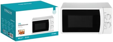Compact Mechanical Microwave Oven, 25L Capacity, White Countertop Kitchen Appliance with Manual Timer and Temperature Controls
