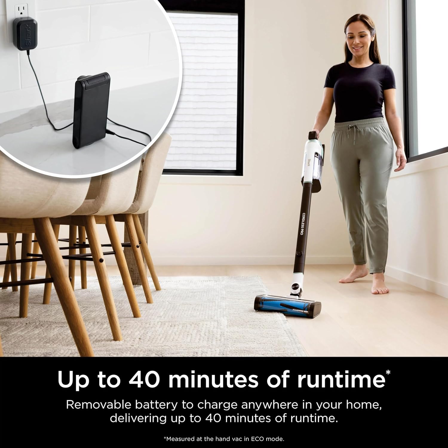 Shark IZ540H Pro Cordless Vacuum (Renewed) with Clean Sense IQ, Anti-Allergen Complete Seal with HEPA Filtration, PowerFins Plus Brushroll, Up to 40 Minute Runtime, Includes Crevice Tool, Mojito