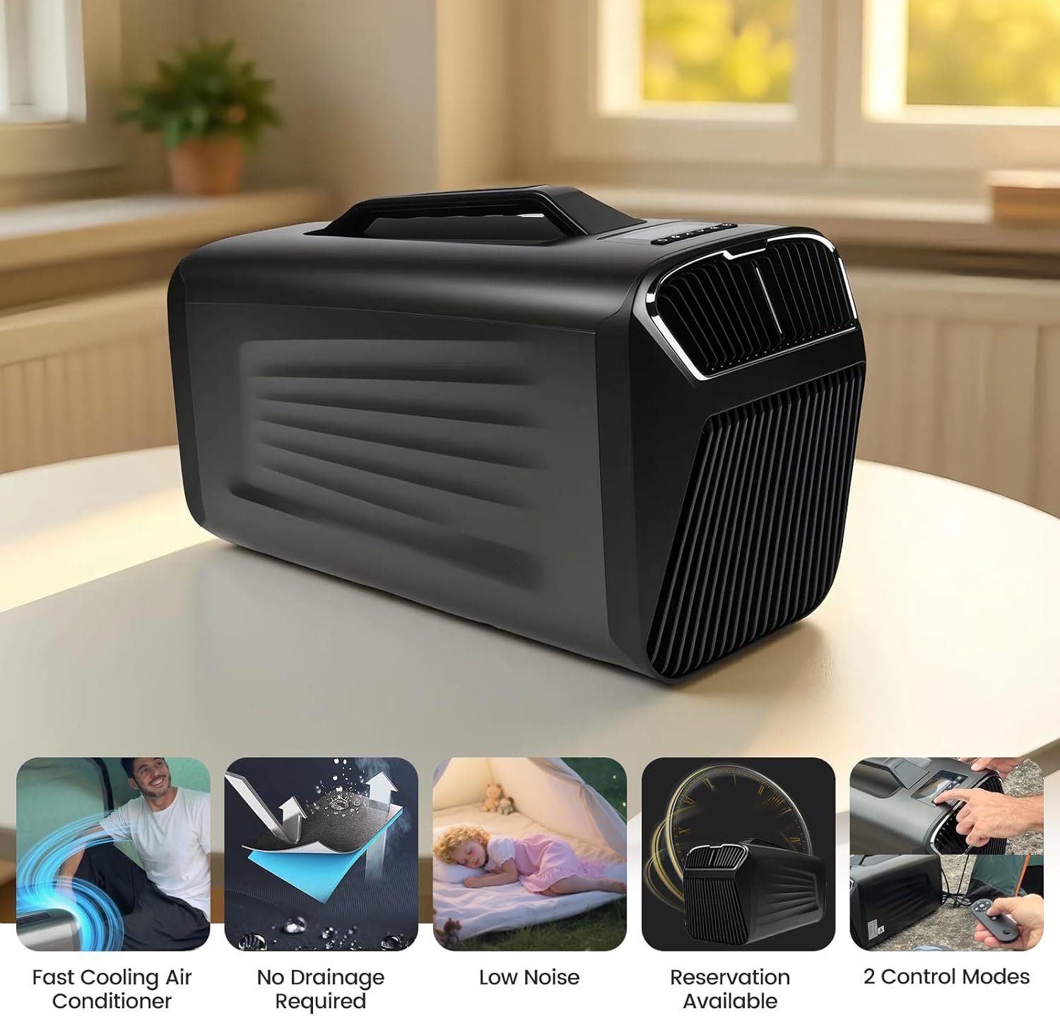 5600BTU Portable Air Conditioner for camping Tent Air Conditioner for RV, Van, Truck, Car – Dual Mode Cooling & Heating AC for Indoor&Outdoor Use