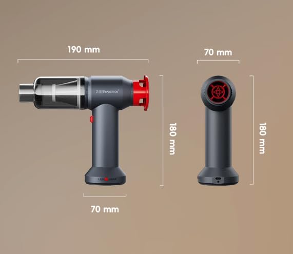 Car Vacuum Cleaner, Portable Handheld Design, Cordless with Transparent Dust Container