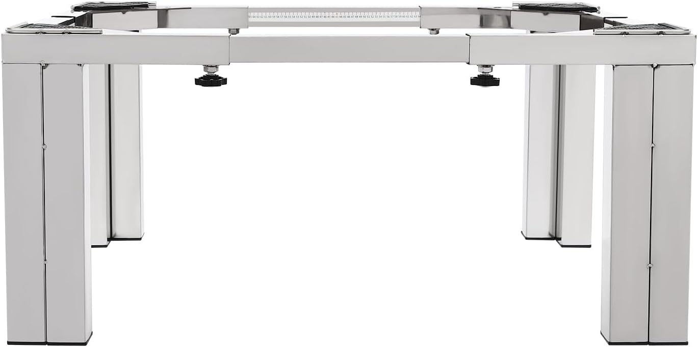 Laundry Pedestal,Heavy-Duty Stainless Steel Washing Machine Stand,12inch Height Universal Washer and Dryer Pedestal Adjustable Refrigerator Stand for Furniture Washing Dryer (Silver)