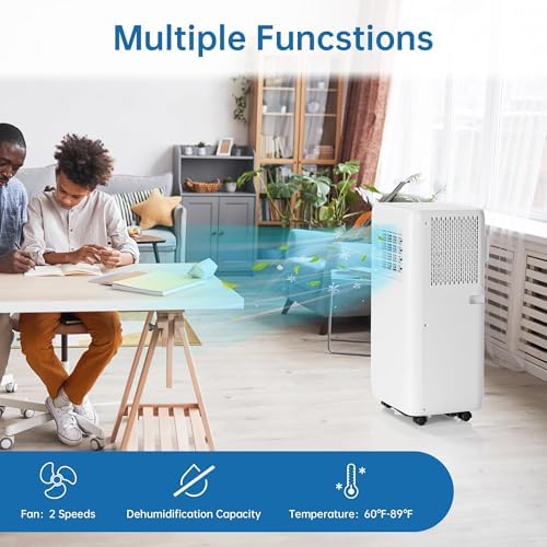 10000 BTU Portable Air Conditioners With Remote Control, 3-In-1 Free Standing Cooling AC Unit With Fan & Dehumidifier, Cools Room Up to 700 Sq.Ft, Smart/Sleep Mode,3 Speed,Auto Swing,24H Timer