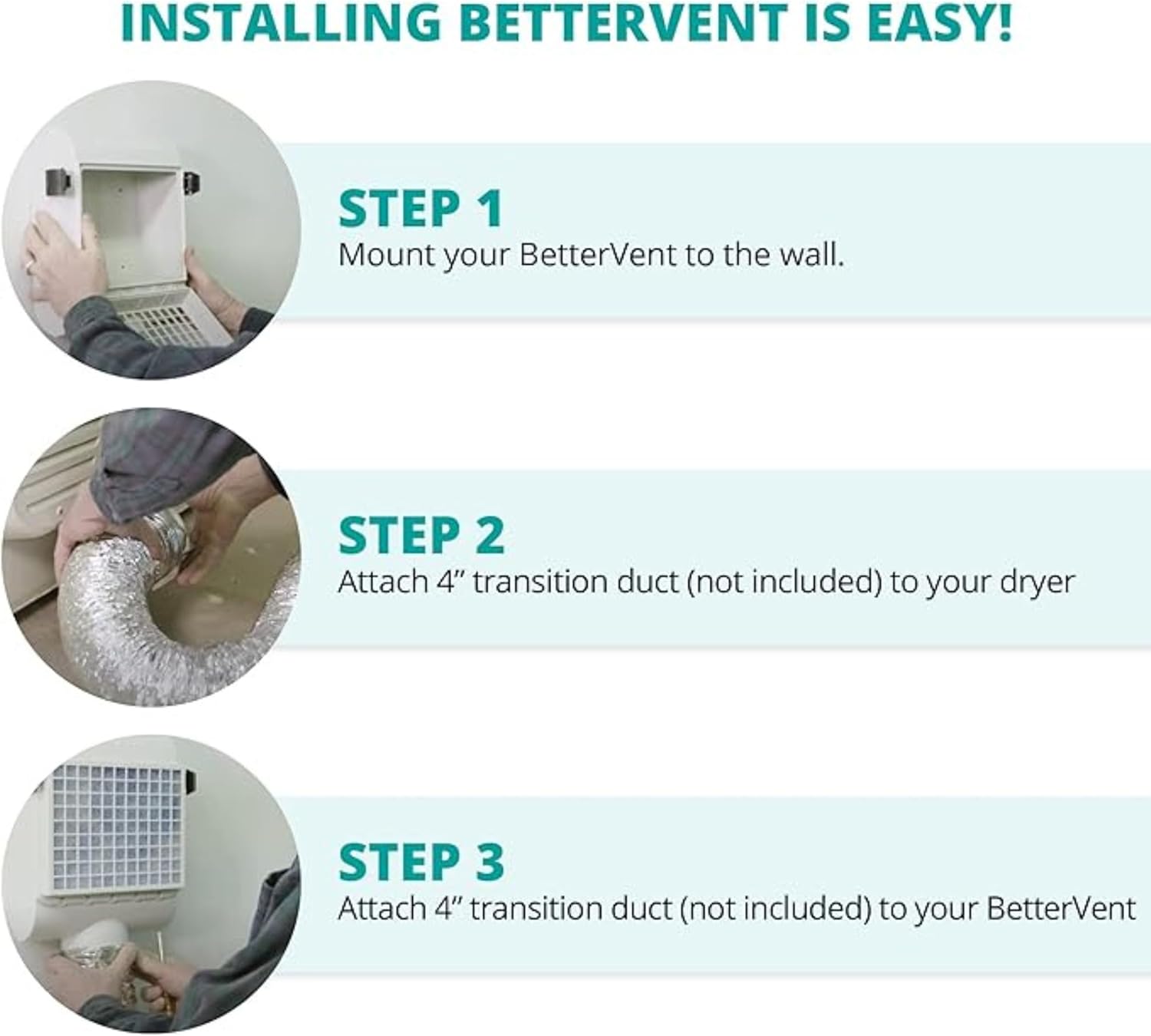 BetterVent Indoor Dryer Vent by ADR Products | No Water - No Mess | Save Energy while Enhancing Indoor Air Quality | For Electric Dryers | Made in the USA