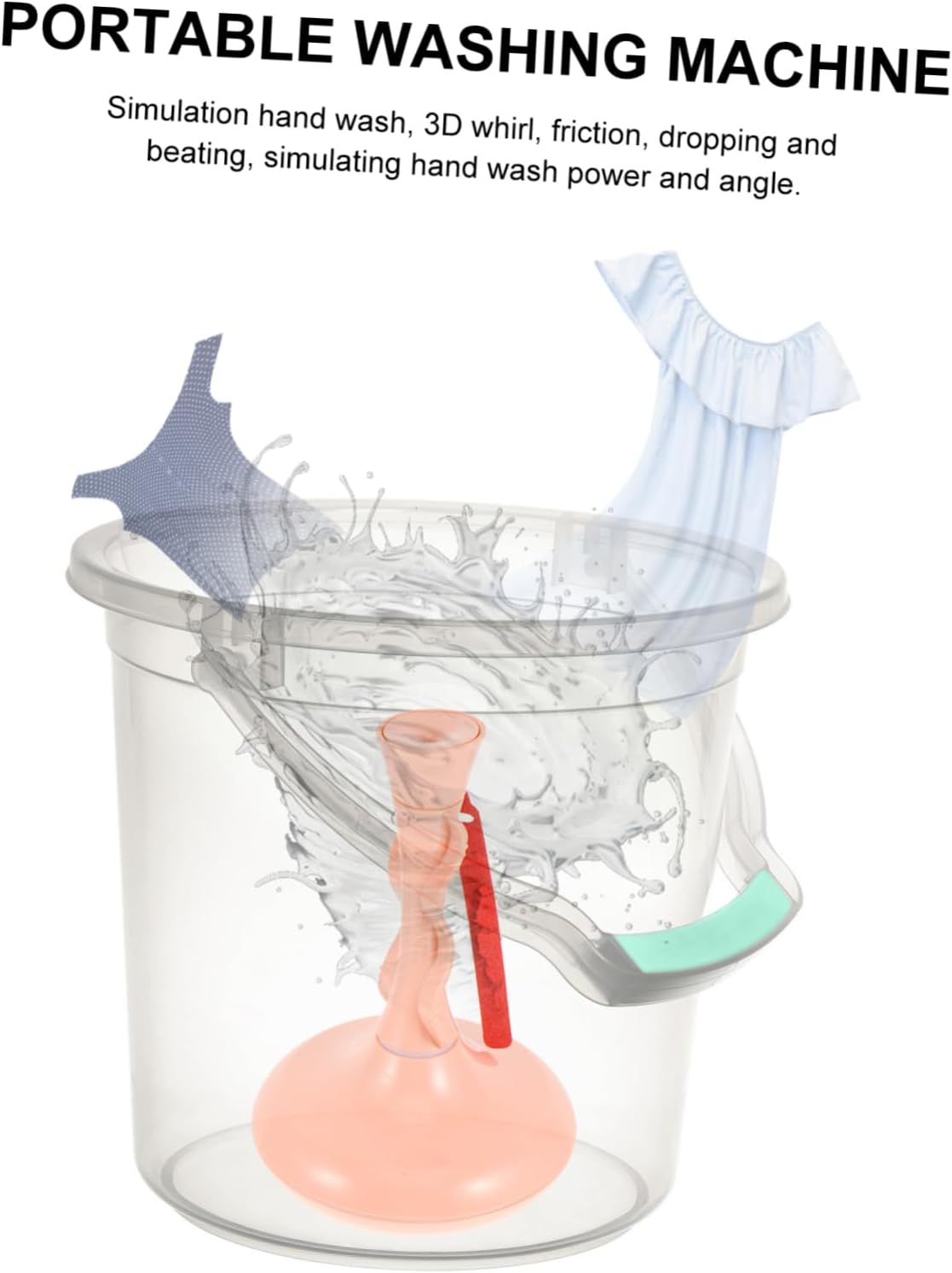 VILLCASE 360degree Portable Washing Machine Sonic Rotation Laundry Machine Dryer