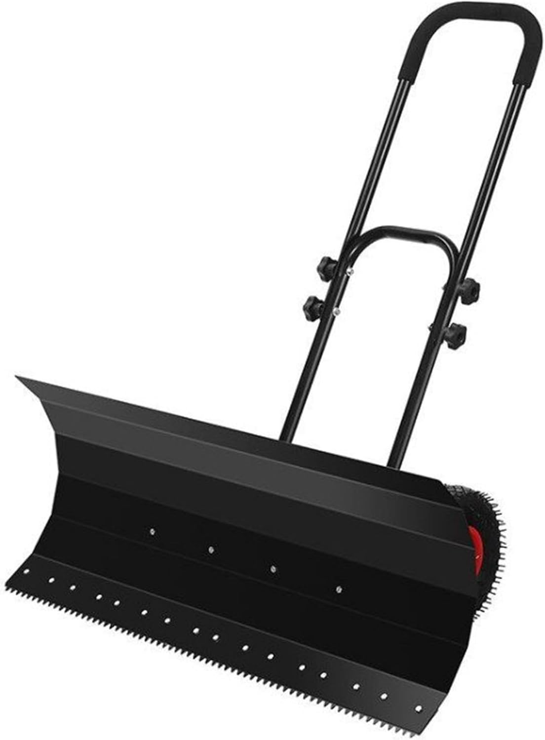 Heavy Duty Wheeled Snow Shovel, Easy Push Snow Pusher with Adjustable Handle for Driveway, Patio & Sidewalk(Large)
