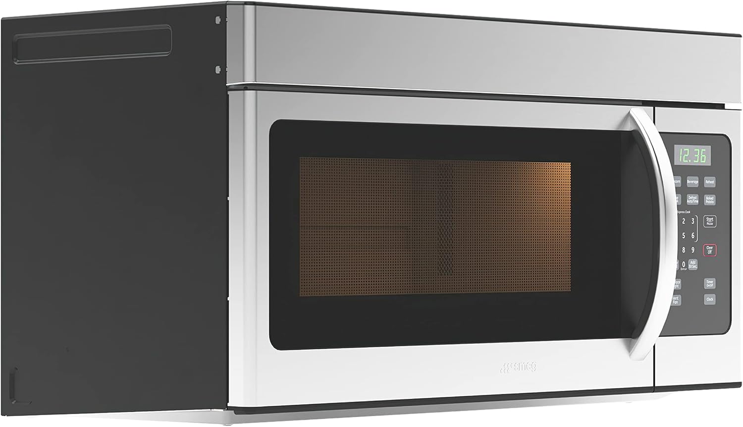 KoolMore 1.6 Cu. Ft. Over the Range Microwave Oven with Oven Lamp and 300CFM Recirculation Vent Hood Function, Auto Cook Menus, Reheat Function, 10 Power Levels, Timer, and Weight Defrost (KM-MOT-1SS)
