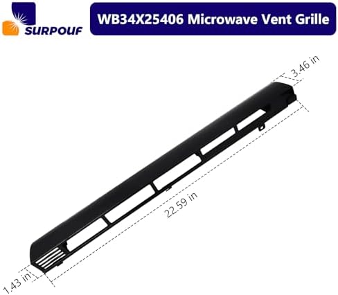 WB34X25406 wb34X25406 Microwave Vent Grille Compatible with GE， Replaces 4465386 AP6040821 PS11774030 EAP11774030