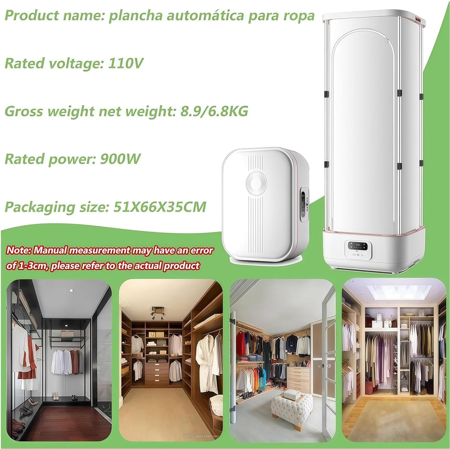 900W Portable Clothes Dryer, Collapsible Hanging Electric Drying Rack with Remote Control for Fast & Efficient Fabric Care for Home and Travel