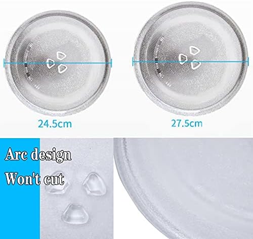 Turntable Microwave Turntable Frosted Pattern Glass Plate 11in with 3 Fixers Microwave Oven Roller Ring Glass Tray Support The Thickness of The Glass is 0.5cm Runs Smoothly