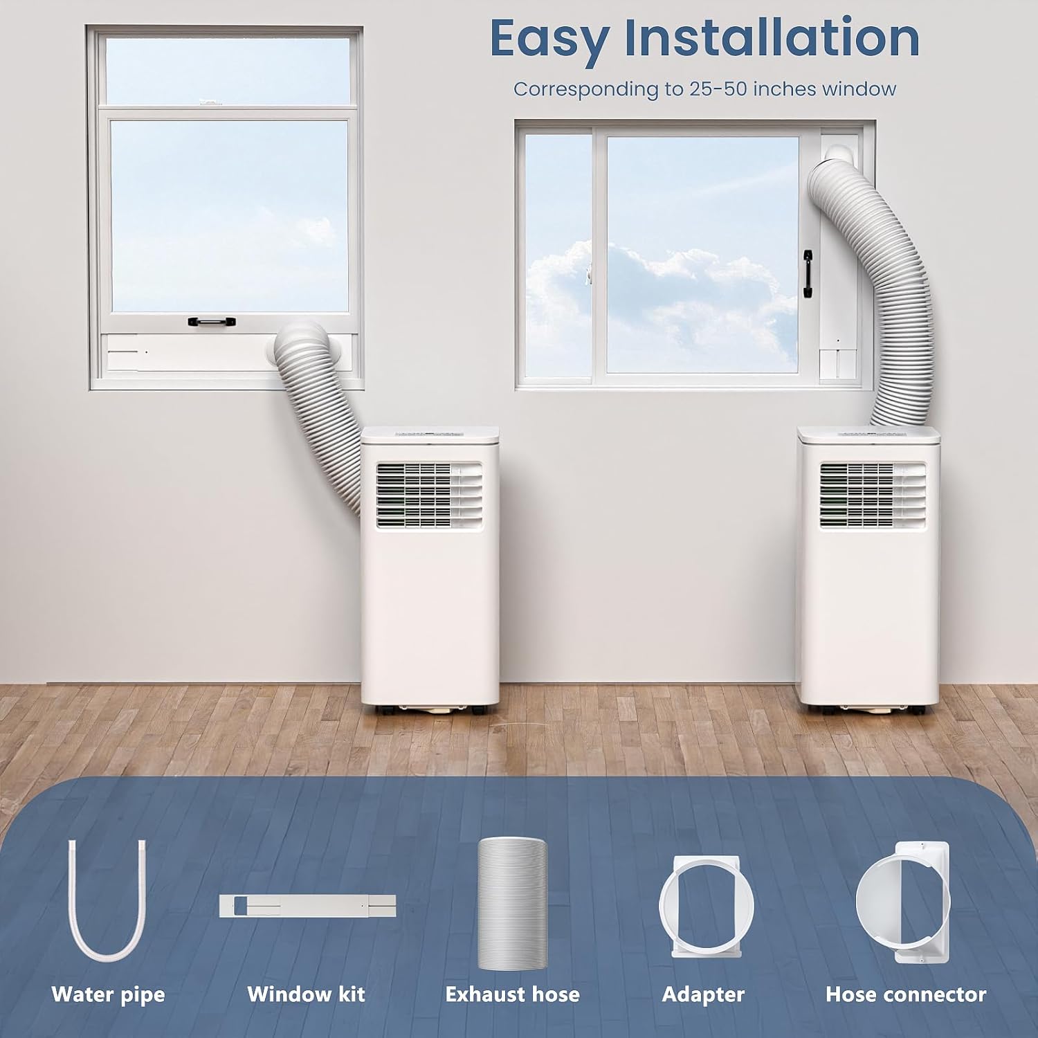 3-in-1 Portable AC Units Cools 350 Sq.Ft.,8000BTU Portable Air Conditioners Coolerwith Remote Control 24H Timer Sleep Mode,AC Unit for Indoor Use Bedroom Dorm