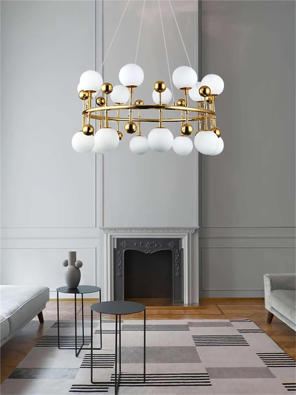 Living Room Modern Nordic Art Deco Glass Chandelier Ceiling Pendant Lighting Fixture Cottage Golden Hanging Lamps LED,Household