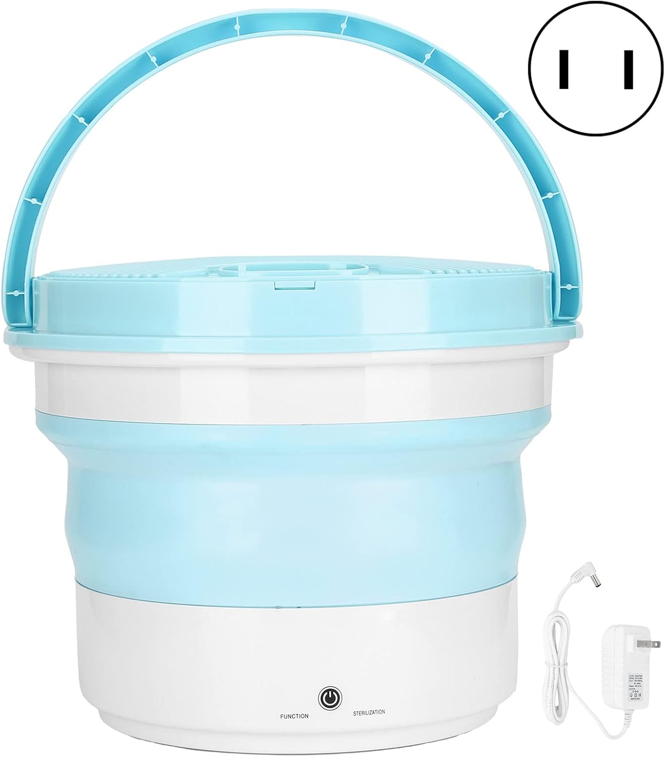 Mini Portable Washer, 7L Large Capacity Quick Cleaning Automatic Shutdown Small Foldable Washing Machine, Energy Saving Mini Folding Washing Laundry for Clothes Underwear Ties T‑Shirts(US)