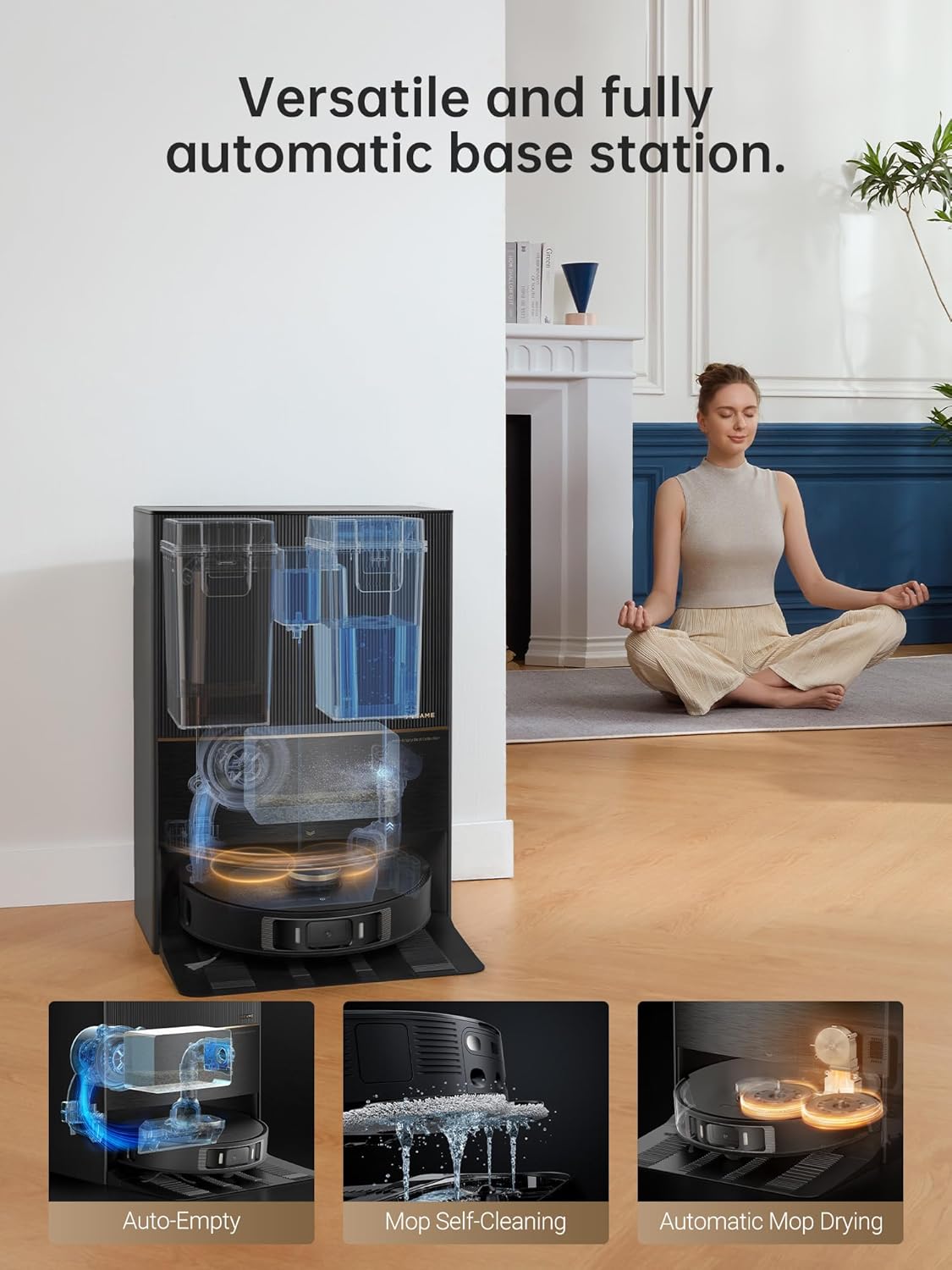 DREAME L30 Ultra Robot Vacuum, 136°F Hot Water Mop-Self-Cleaning, Mops Self-Drying, Mop-Extend, Raising, Refilling, Auto-Empty, 7,300Pa Suction, AI Action and 3D Navigation