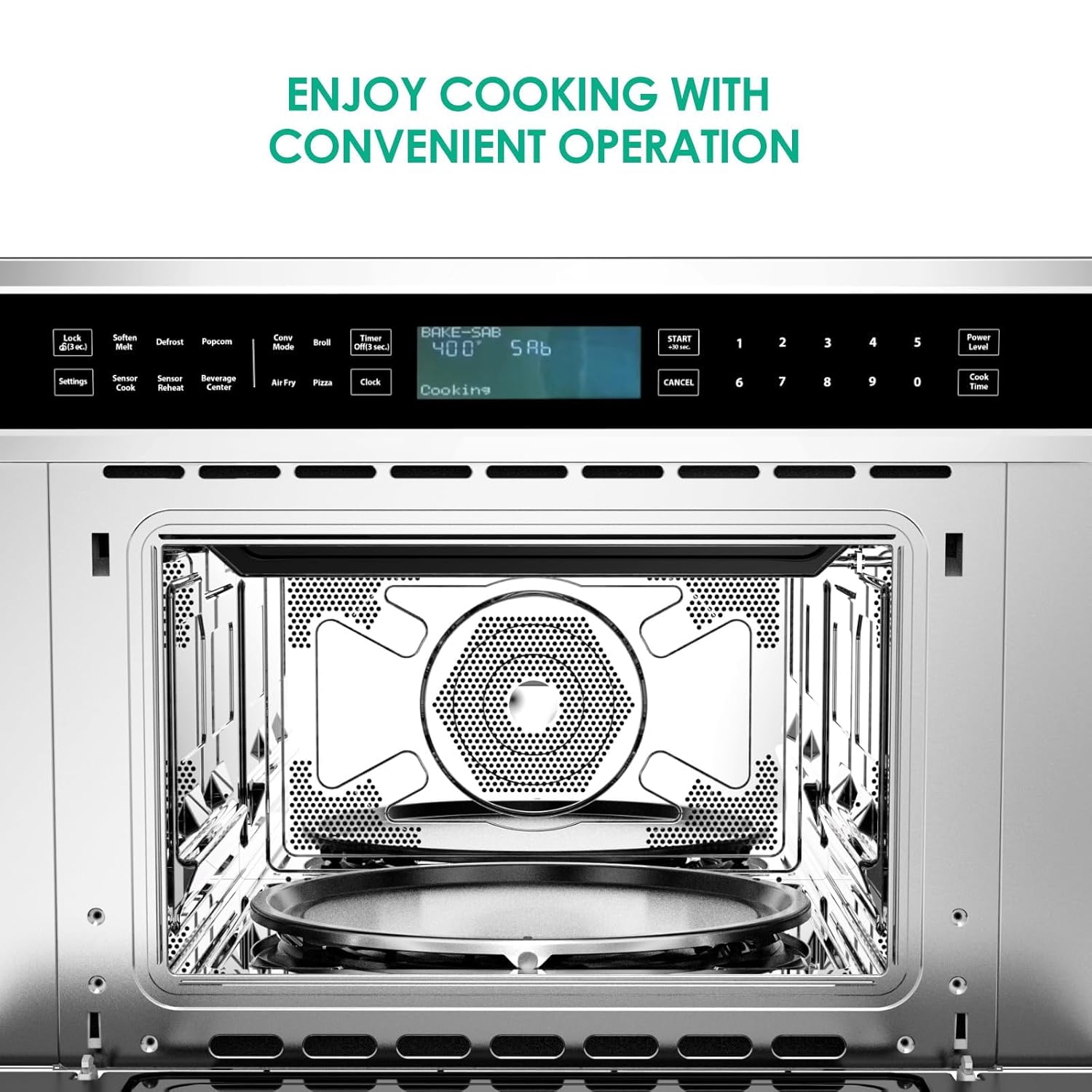 30 in Microwave Convection Oven, 1700W Microwave Oven with Air Fryer & Drop Down Door, 1.6 Cu Ft Wall-Mounted Wall Oven, Safety Lock, Touch Control, Versatile Cooking Functions