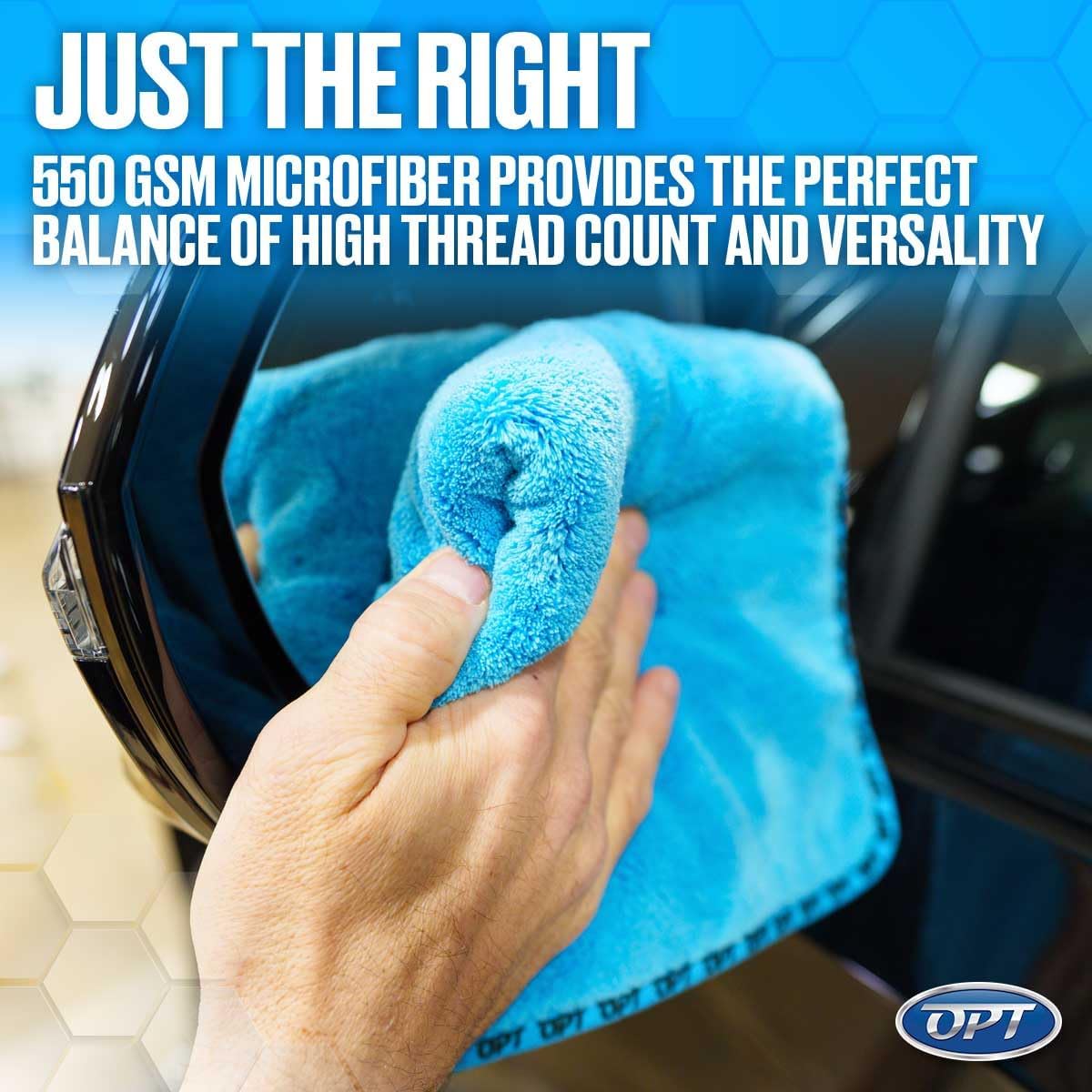 Optimum The Ultimate Detailing Towel – Microfiber Car Detailing Towel, 550 GSM, 16” x 16”, 70/30 Blend – 12 Pack, Orange