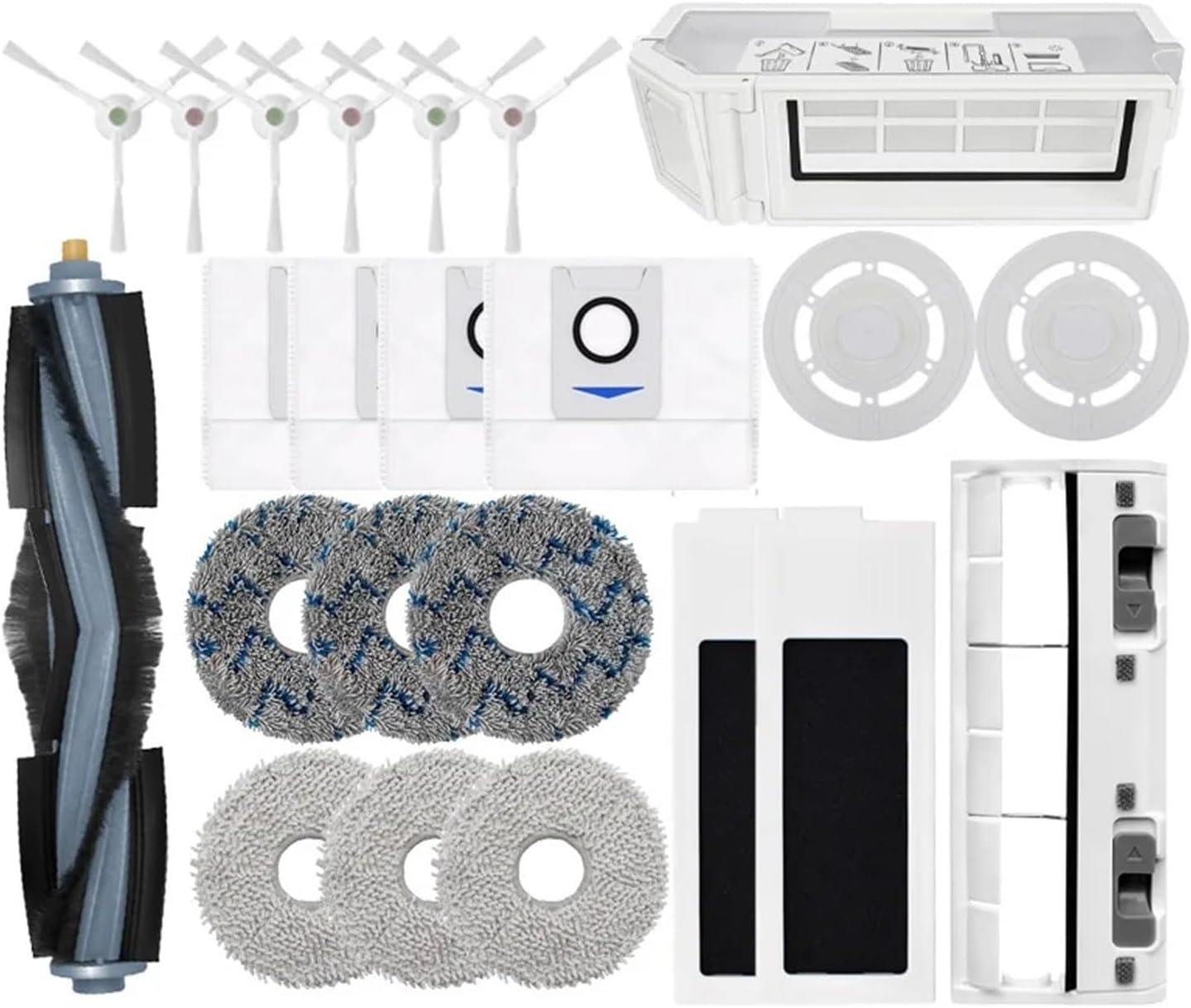 Compatible with Ecovacs Deebot T20 / T20 Max / T20 Pro Accessories Main Side Brush Mop Cloth HEPA Filter Dust Bag Robot Replacement Parts(Chocolate)