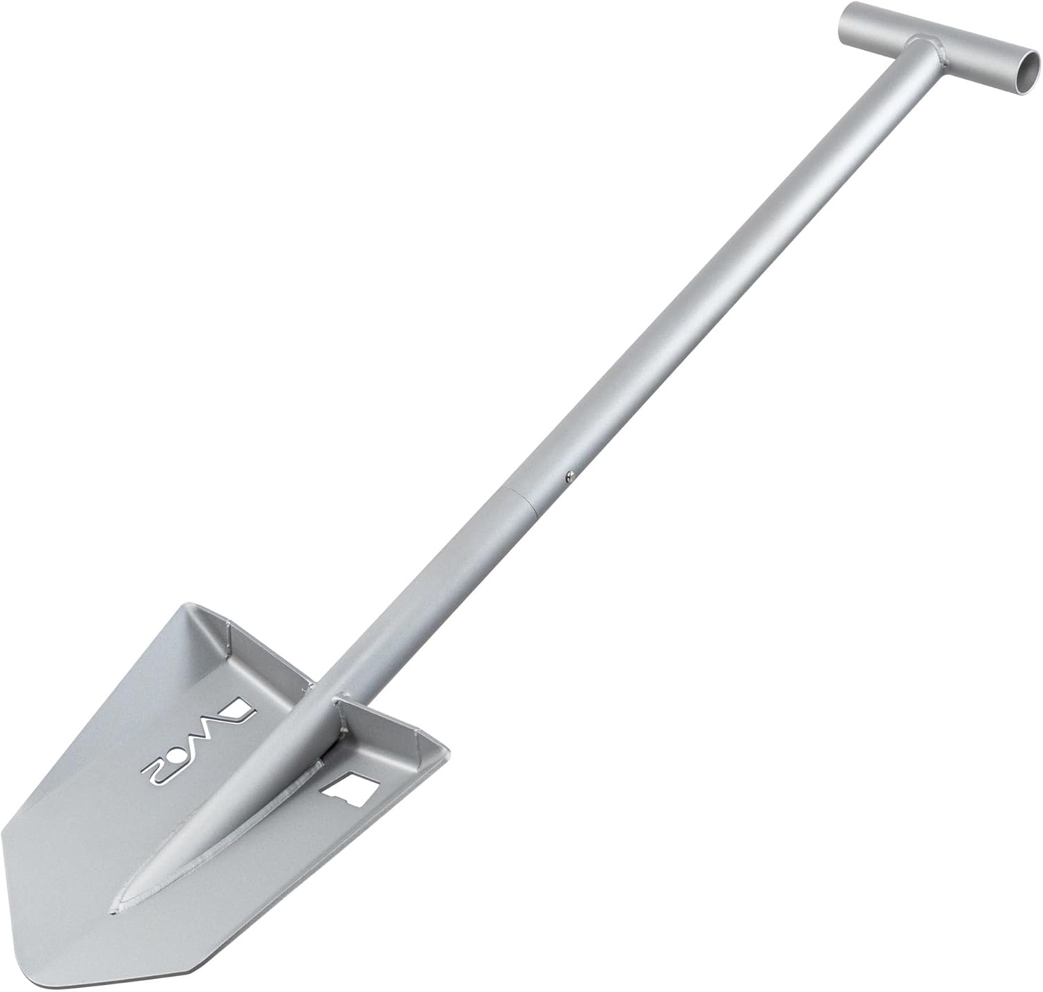 DMOS Nomad Shovel - 2-Piece Collapsible Lightweight Aluminum Shovel for Camping, Overlanding, Survival, Military, Hunting, & Off-Road Use - Silver - Pro
