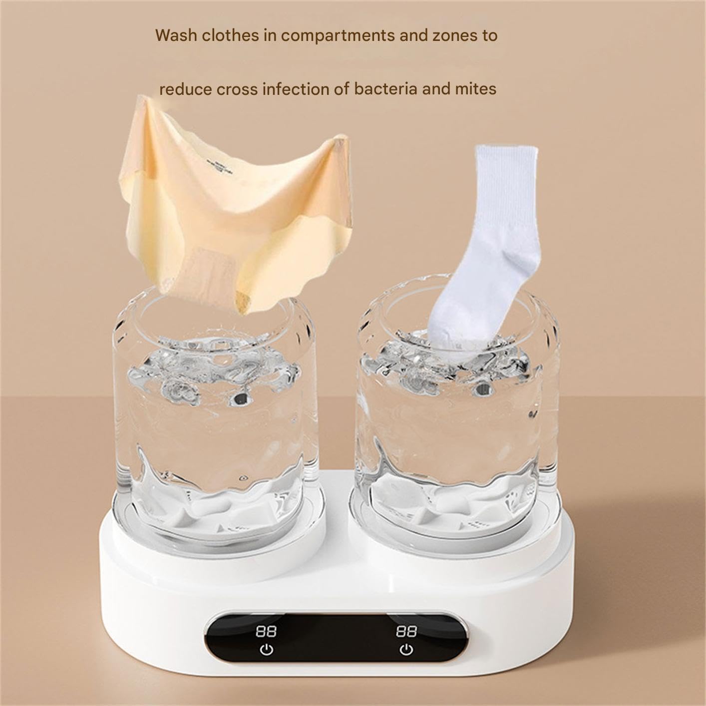 Miniature Portable Twin Tub Washing Cup Bucket Laundry for Underwear Socks Efficient Travel Home Dorm Use