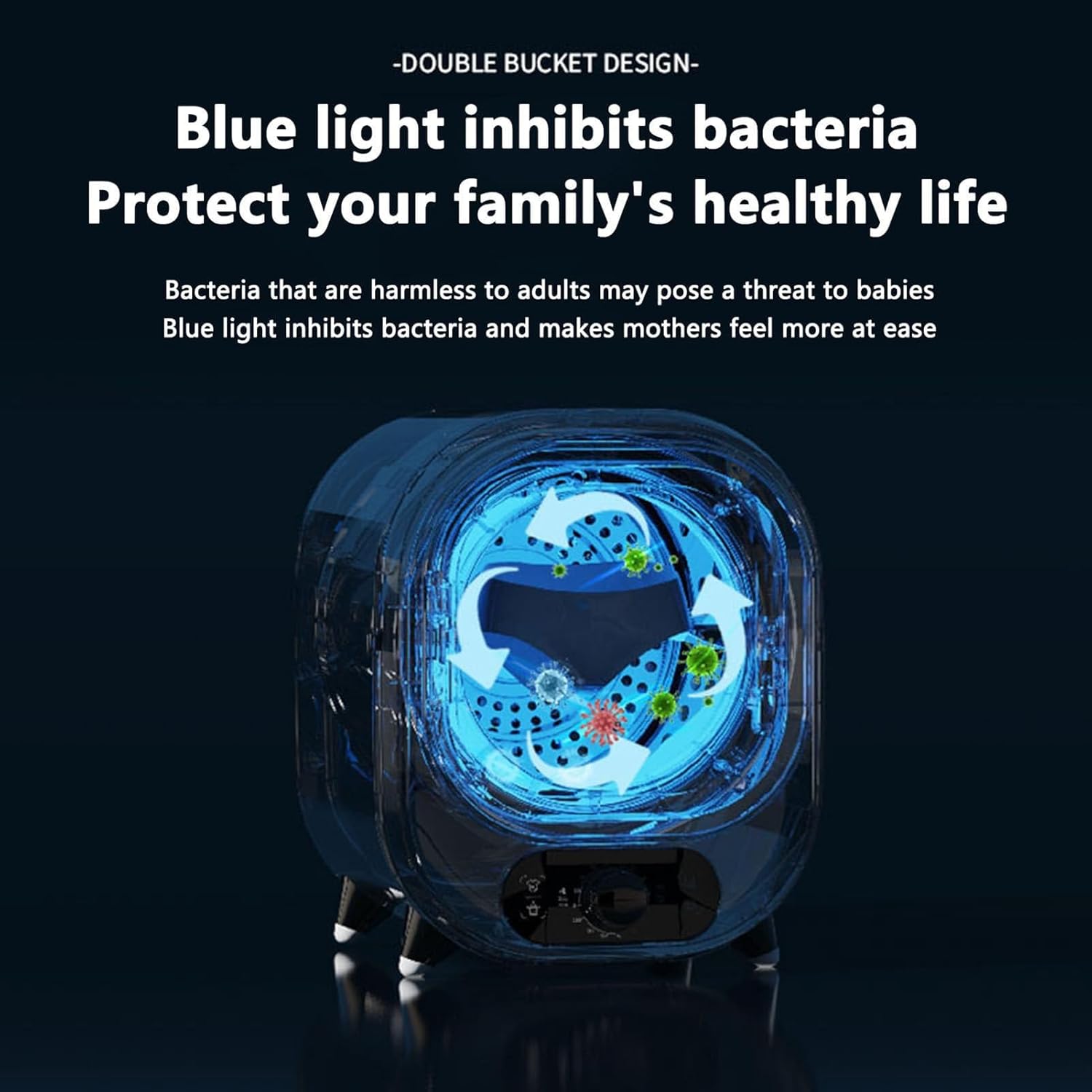 Small Portable Condenser Tumble Dryer with Stainless Steel Tub,Compact Portable Tumble Condenser Dryer,0.8kg Load Capacity for Home, Apartments and RVs Compact and Lightweight for Small Spaces(C)