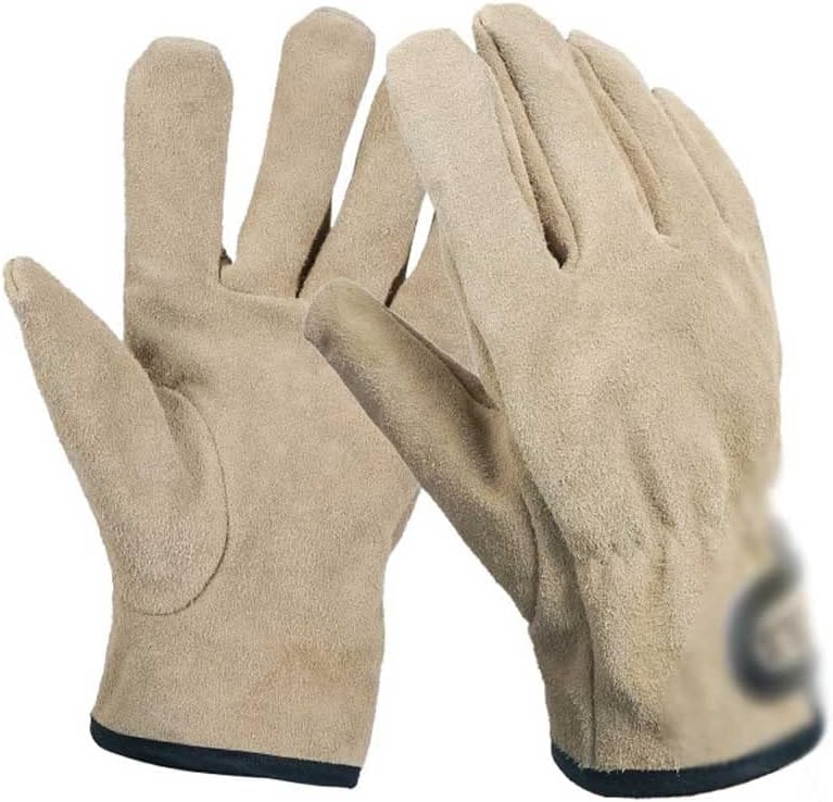 Two Layers Leather Outdoor BBQ Gloves Fire Heat Resistant Kitchen Cooking Oven Mitts Anti Slip Hard Wearing Clamping Glove