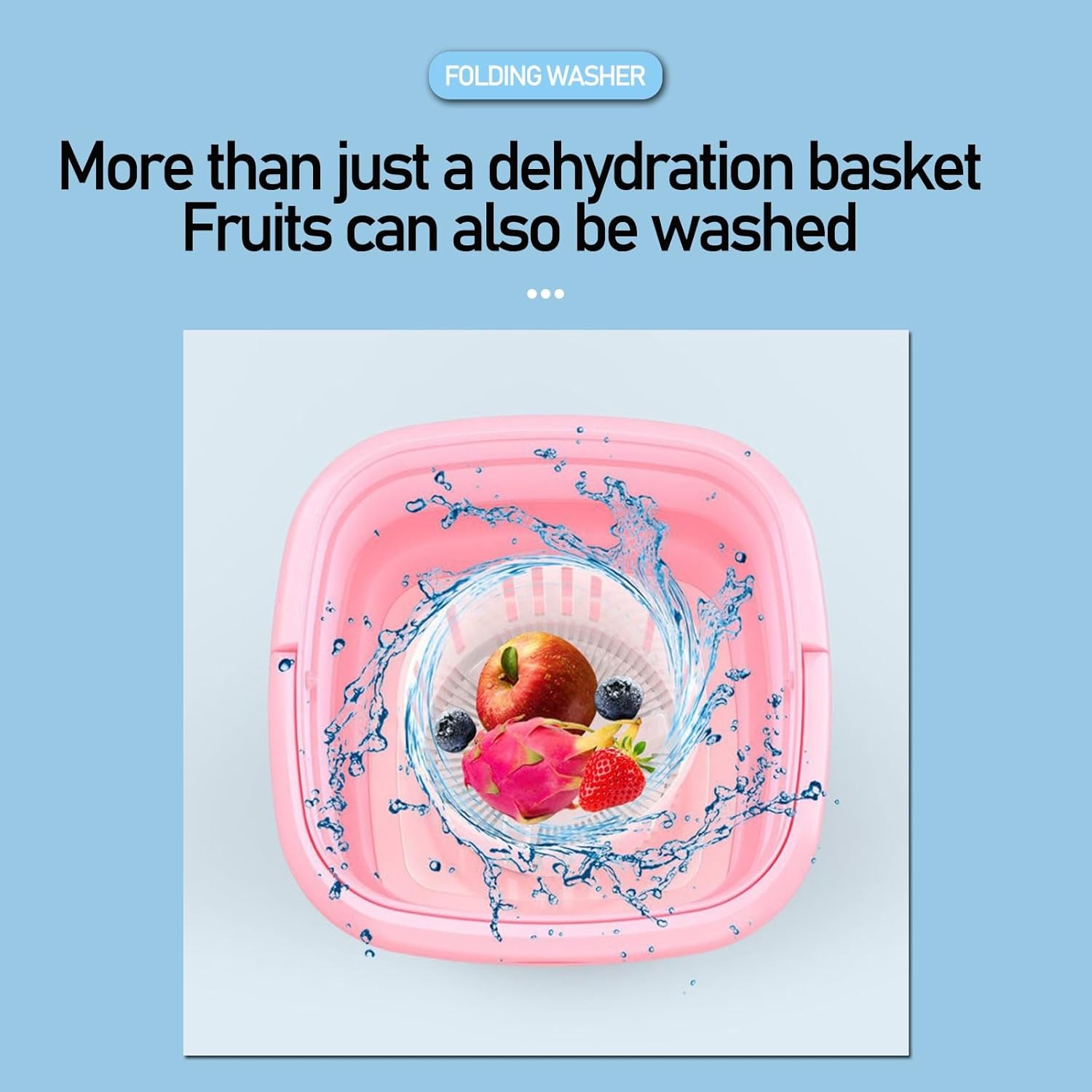 DELURA Portable Washing Machine-Foldable Mini Small Washer for Washing Pets Clothes, Underwear or Small Items, Suitable for Apartment, Laundry, Camping, RV, Travel