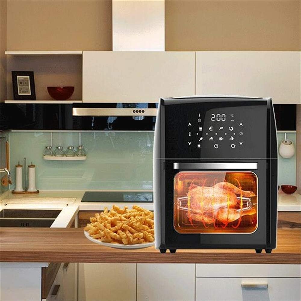 Air Fryer Electric Hot Oven Oilless Cooker LED Touch Digital Screen, 10-in-1 Countertop Oven with Dehydrator & Rotisserie, Preheat and Shake Reminder, Nonstick Basket, 9.5 QT-Black