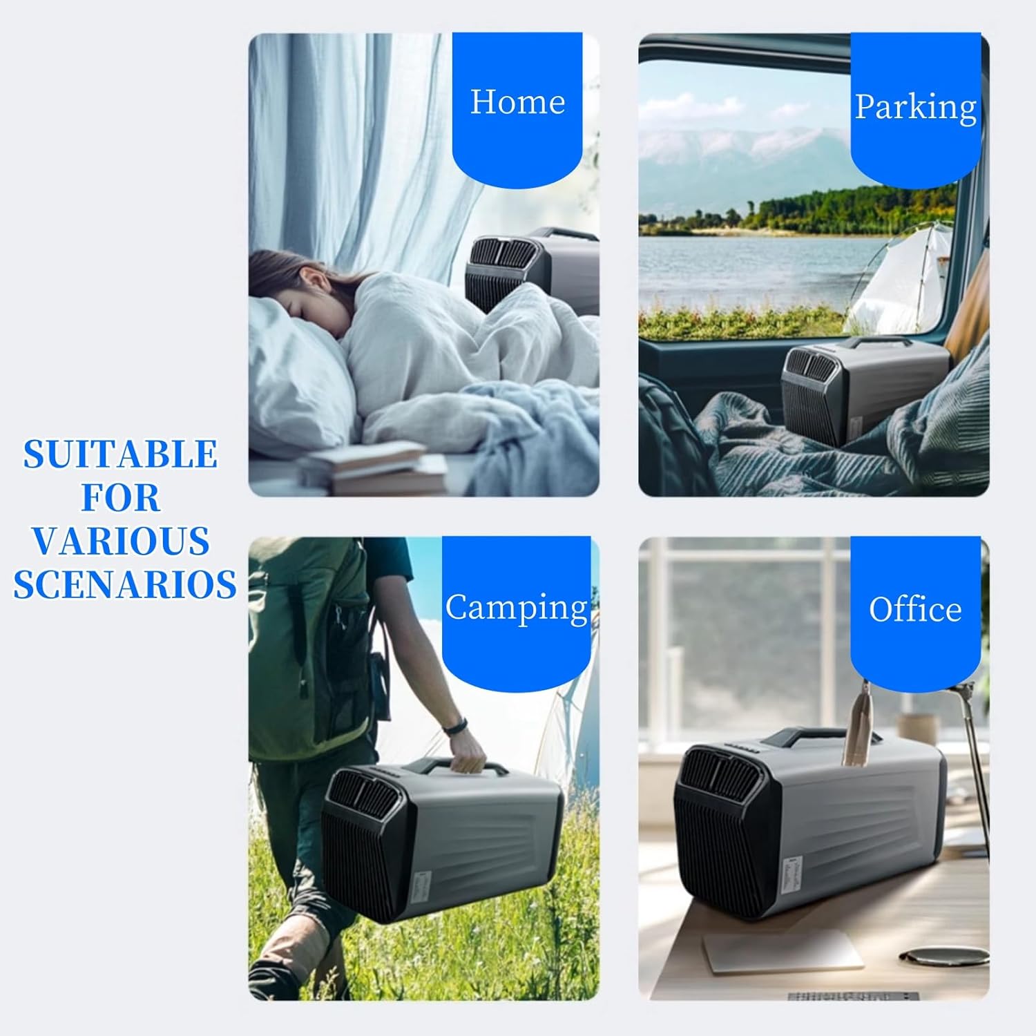 Portable Air Conditioners for Room & Outdoor, with Remote,Low Noise 38dB,Handle Design, Perfect for Tent, Garage A2 cold and warm