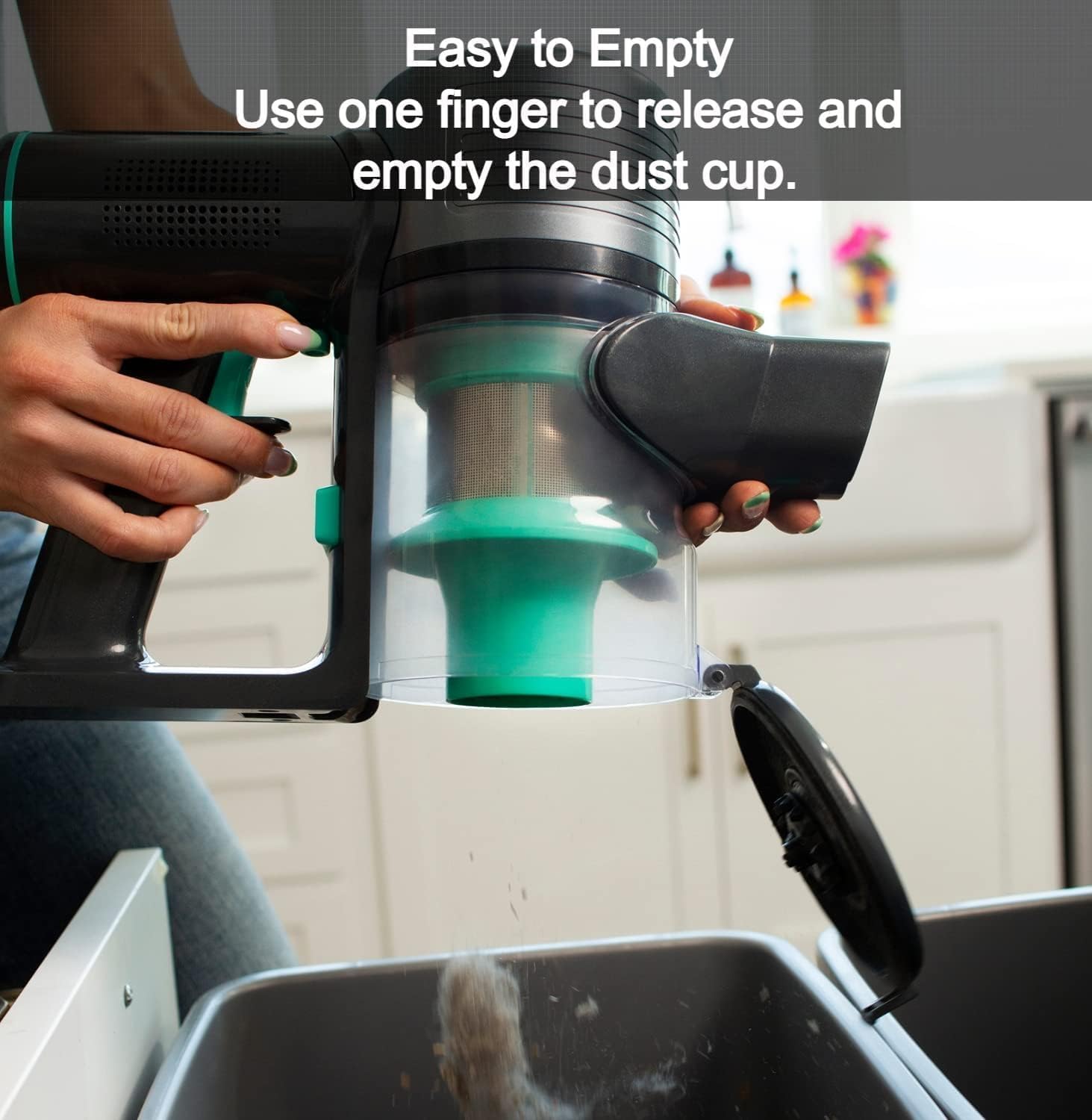 Wyze Cordless Vacuum Cleaner with 20000Pa Powerful Suction, Lightweight Stick with HEPA Filter, 300W Powerful Brushless Motor, 40mins Runtime in Eco Mode, for Home Hard Floor Carpet Pet Hair