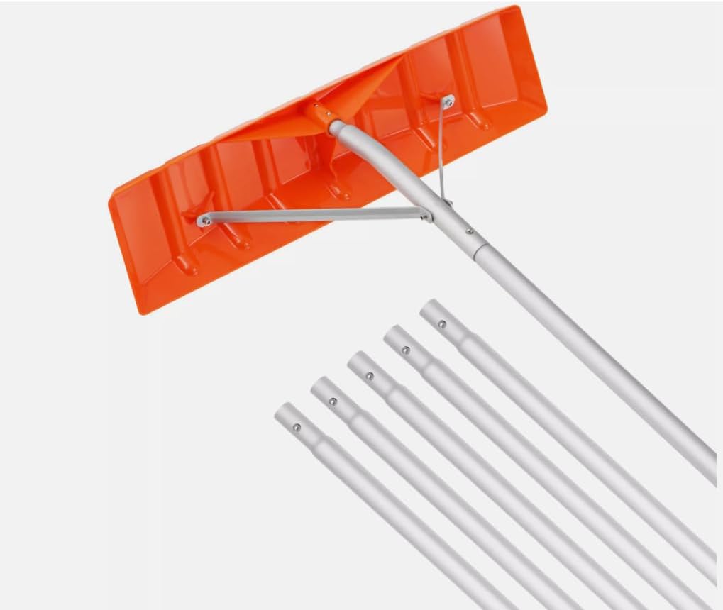 Snow Rake 25'' ABS Blade Snow Removal Tool 21ft Aluminium Roof Shovel，Replacement for VEVOR OEM