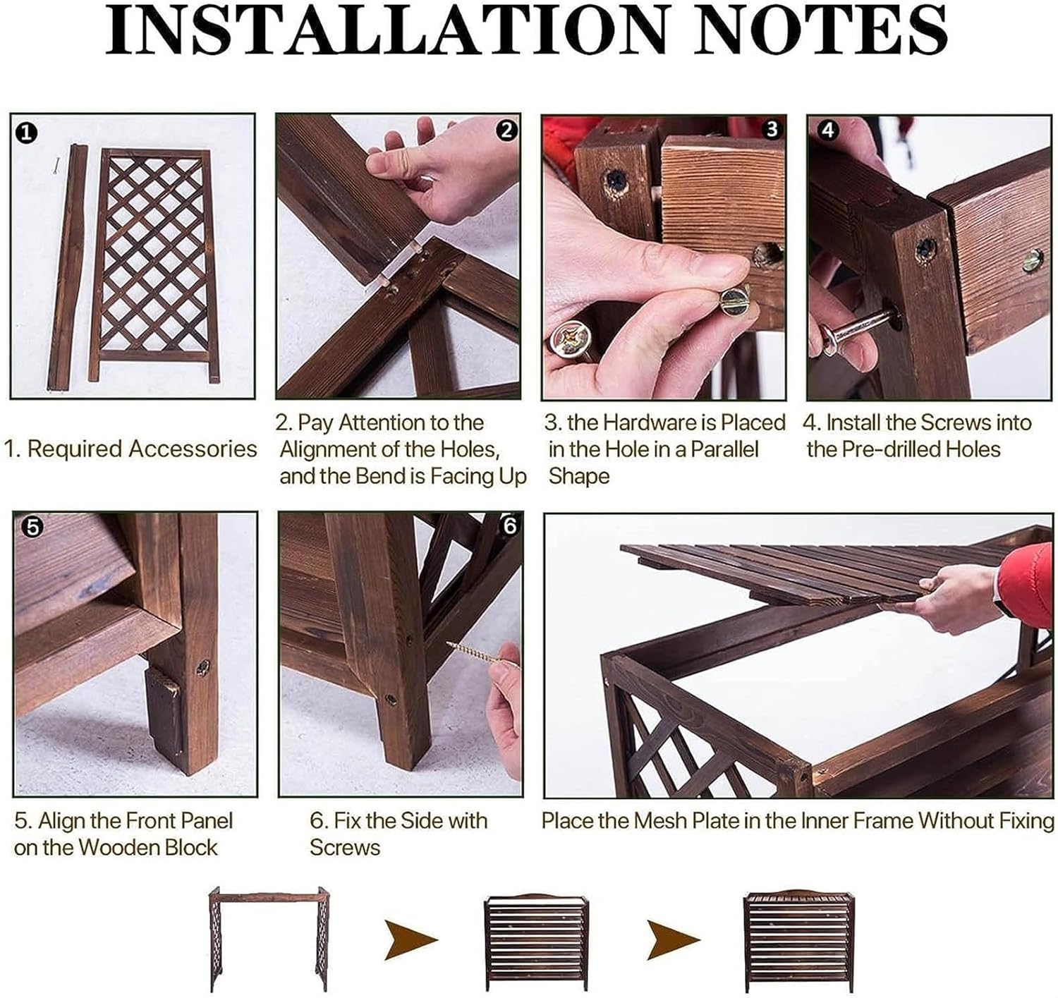 Weatherproof Air Conditioner Fence Screen Air Conditioner Rack Outdoor Radiator Covers, Solid Wood Cover Outdoor Plant Rack, Brown Grid Conditioning Shell Blinds Outer Cover Louvered ( Size : 120x57x1