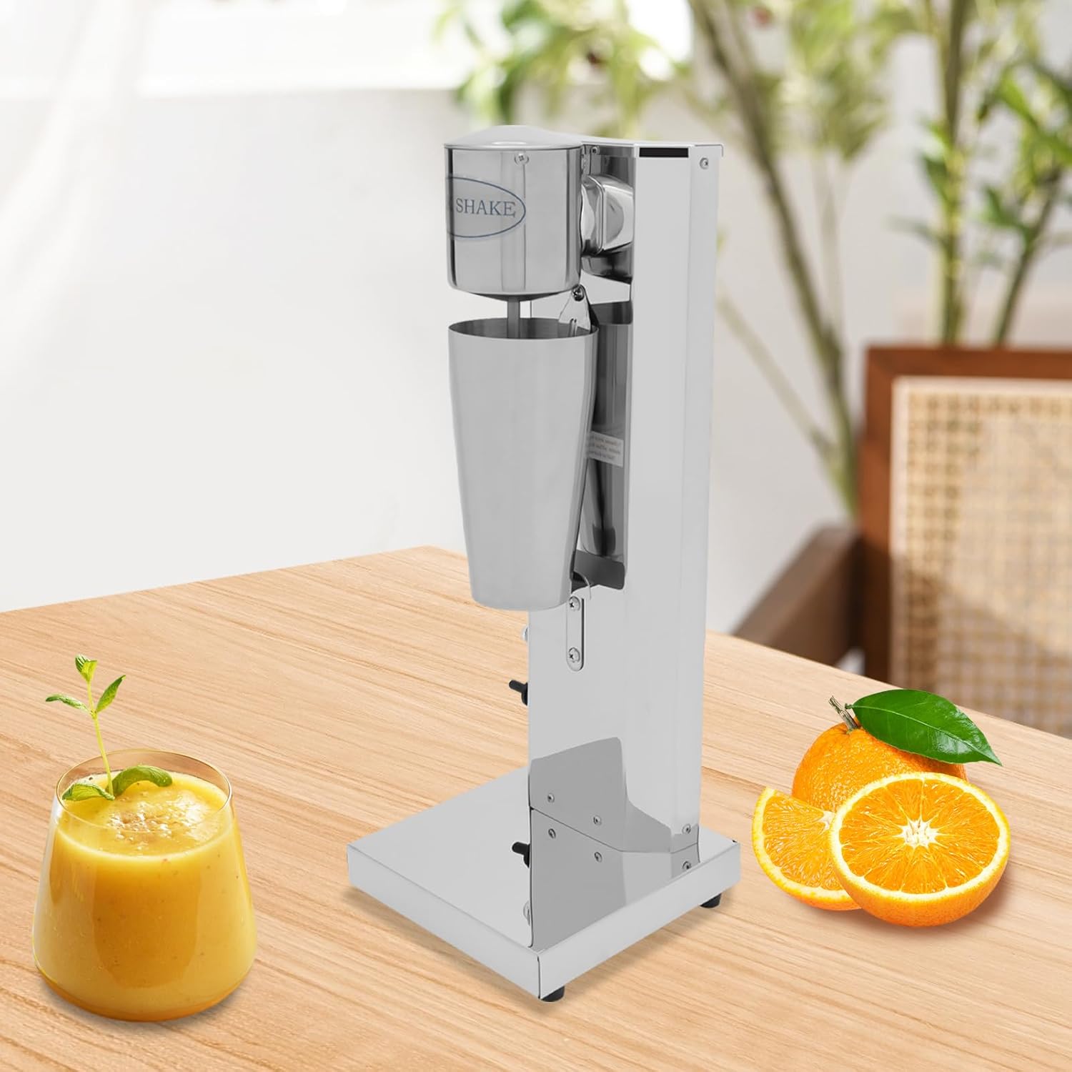 Single Head Milkshake Maker, 180W Commercial Milk Shake Maker Mixer, Electric Drink Mixer Blender Machine with 22 Ounces Cup, 2 Speed Adjustable, Milkshake Blender for Restaurant Home