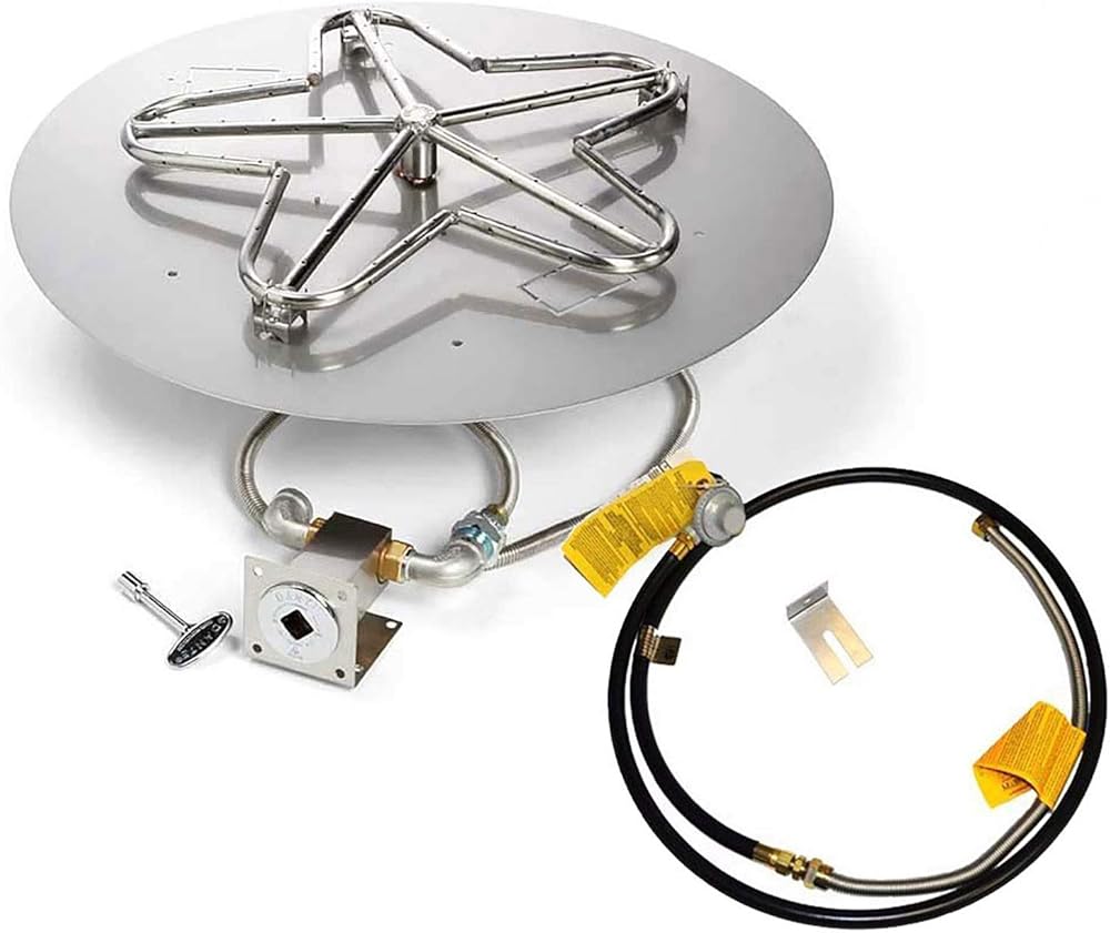 HPC Fire Match Light Gas Fire Pit Kit (TOR-PENTA30MLFPK-FLEX-LP-ST), 30