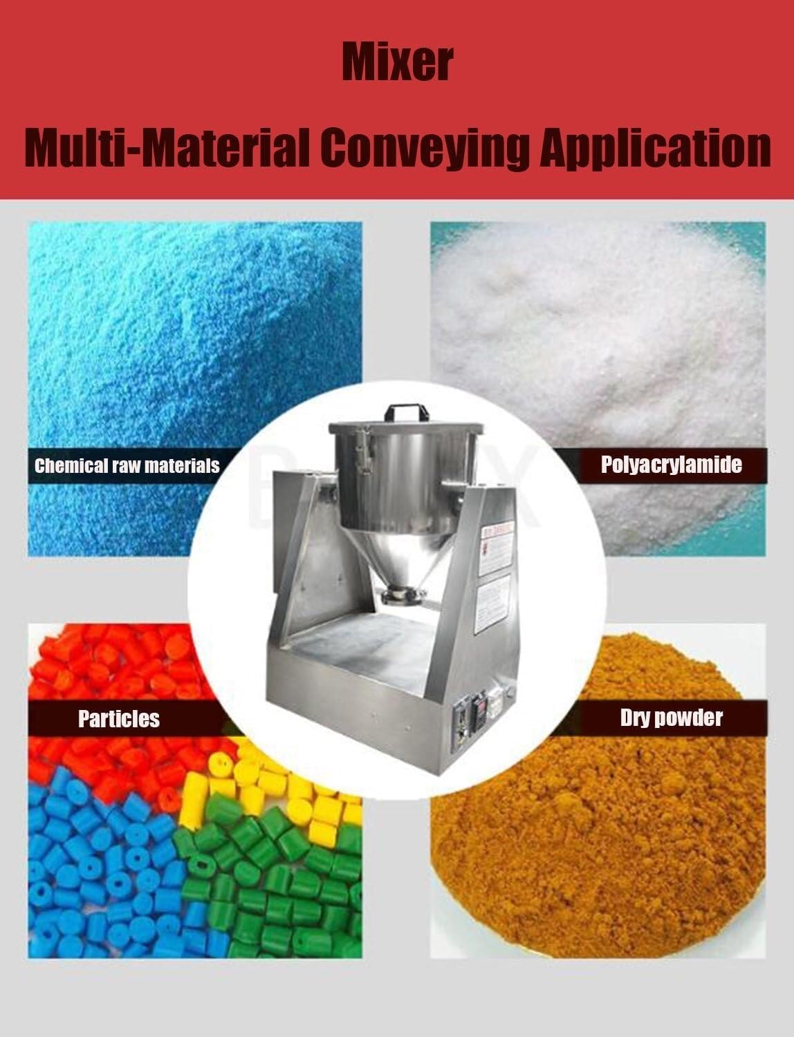 Electric 304 Stainless Steel Powder Blender,Dry Powder Granule Mixer,Laboratory Mixing Equipment,Small Dry Powder Mixing Machine(40L)