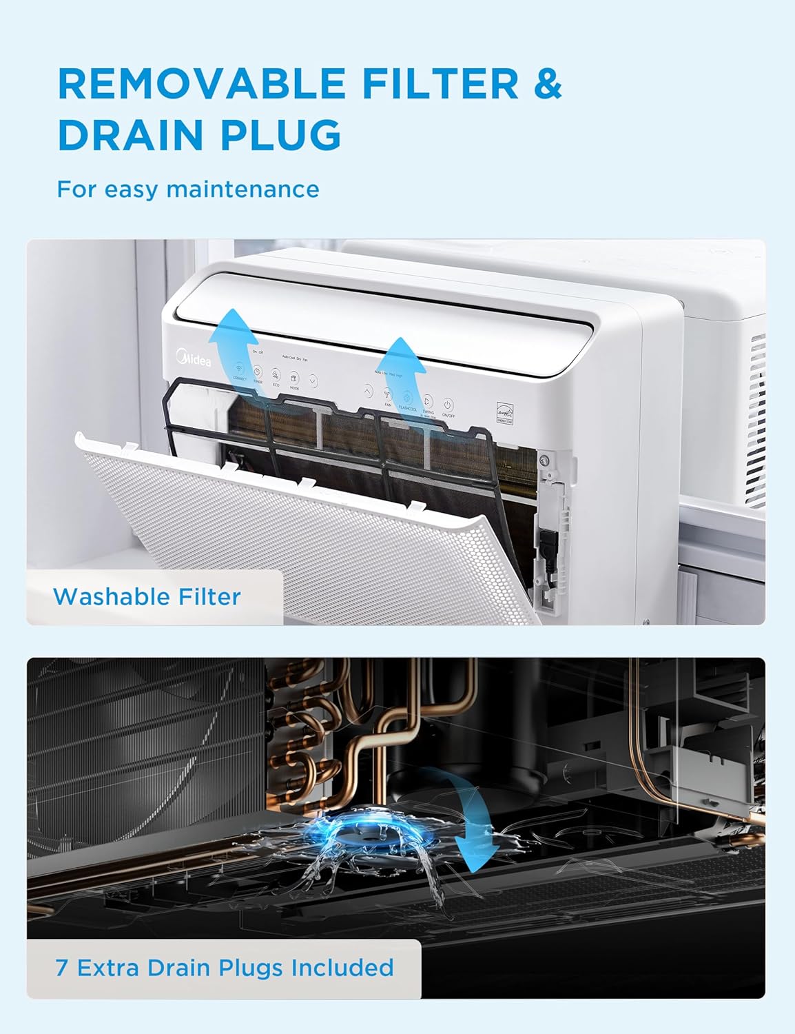 Midea 12,000 BTU U Shaped Smart Inverter Window Air Conditioner - Cools 550 Sq Ft, Ultra Quiet with Open Window Flexibility - Alexa/Google Assistant Compatible - 35% Energy Savings, Remote (Updated)