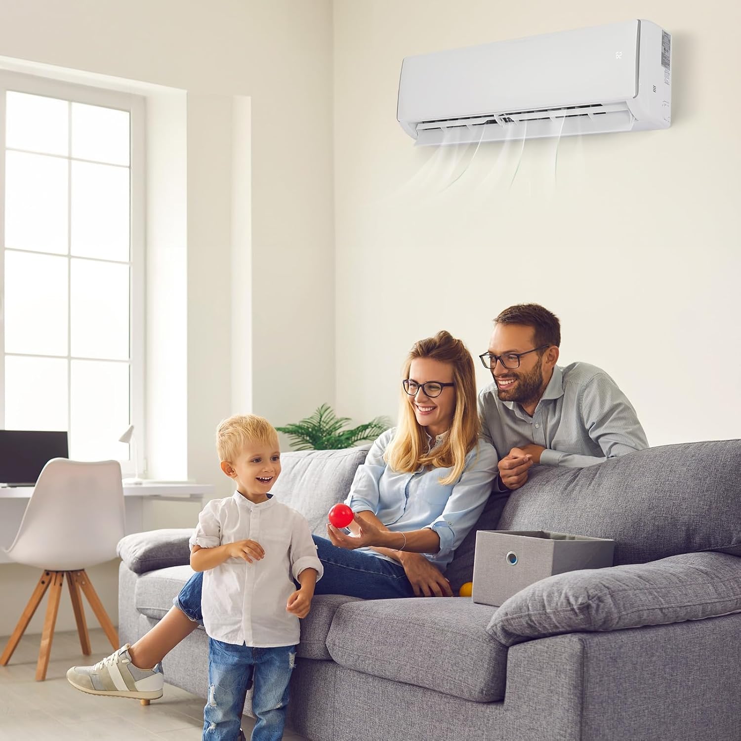 Bonnlo 17000 BTU Mini Split Air Conditioner & Heater, 17 SEER2 230V Inverter Ductless Wall AC Unit for Rooms up to 1000 Sq. Ft with Pre-Charged Condenser, Heat Pump & Installation Kit
