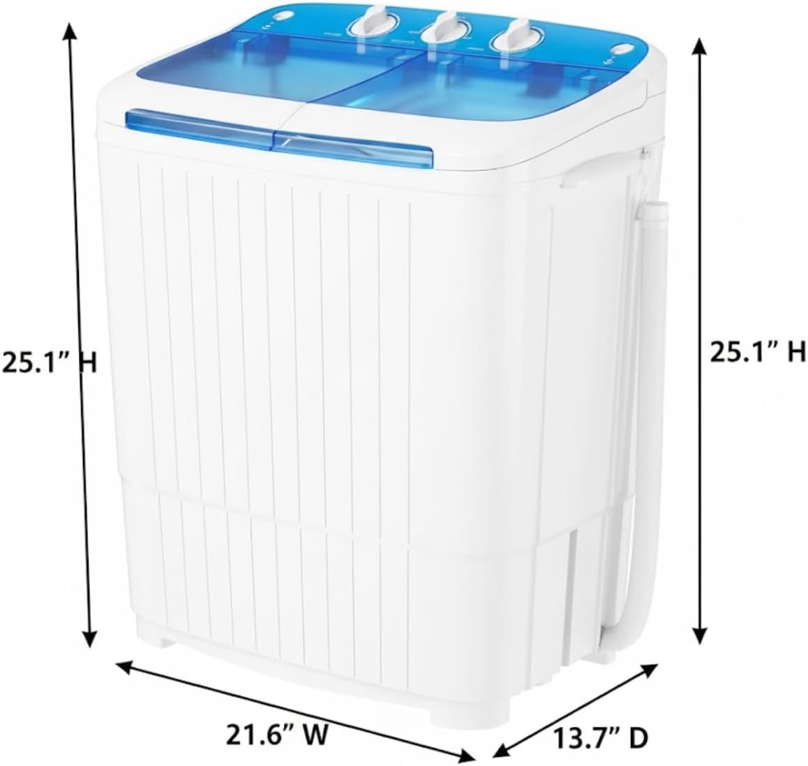 Portable Washing Machine,18 lbs Capacity,Washer and Dryer Combo Machine for Homes & Apartments,Twin Tub Laundry Washer with Spin Cycle