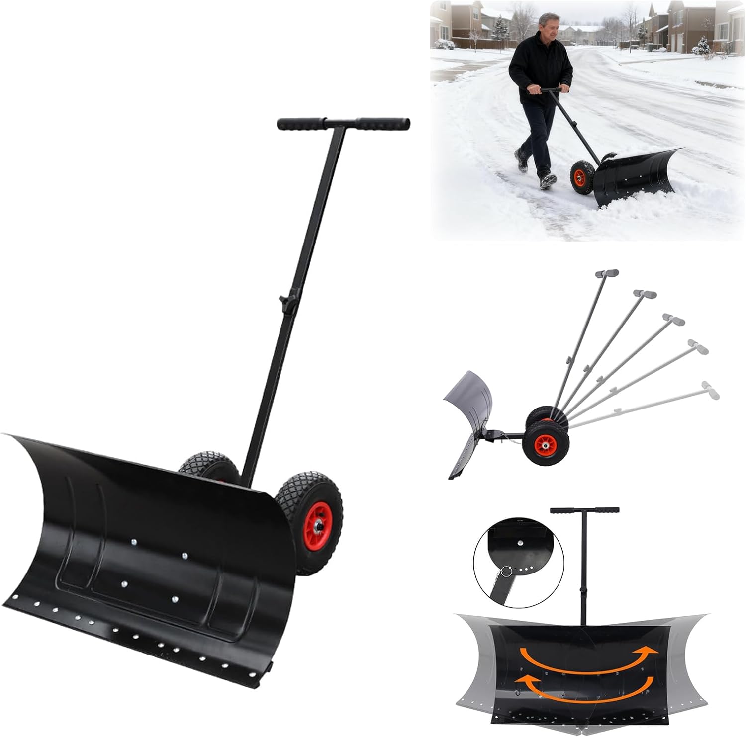 Snow Pusher with Wheels, 29