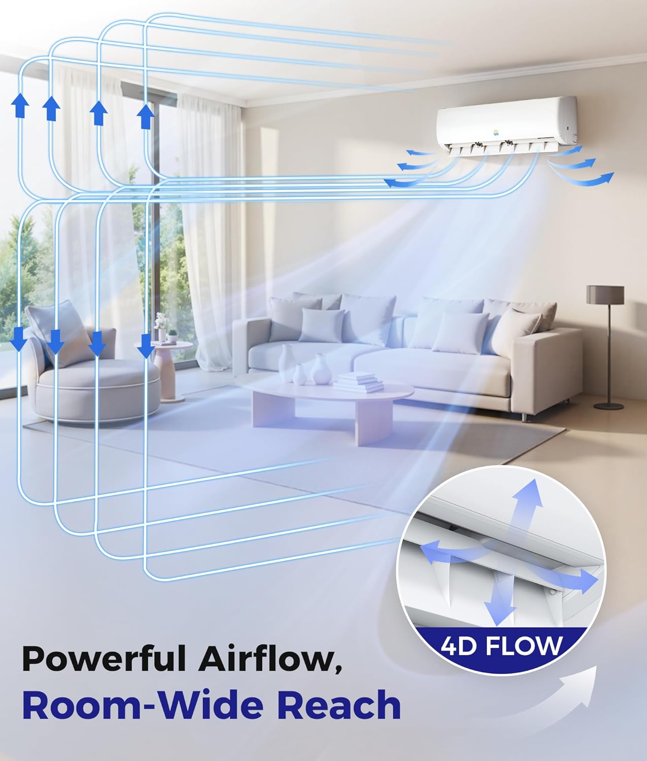 Mini Split Air Conditioner - 12000 BTU Ductless Mini Split Ac/Heating System, 115V 20 SEER2 Wifi Enabled Inverter, 750Sq.Ft, Split AC Unit with Precharged Heat Pump, R454B with Installation Kit