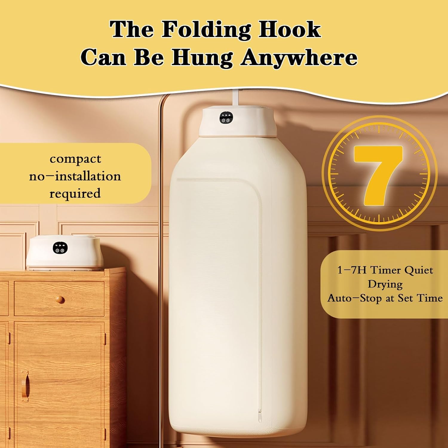 Portable Automatic Ironing Machine, Mini Compact Laundry Dryer,Laundry Dryers,with Timer Function & Dry Bag, Portable Clothes Dryers,for Travel, Apartment, RV