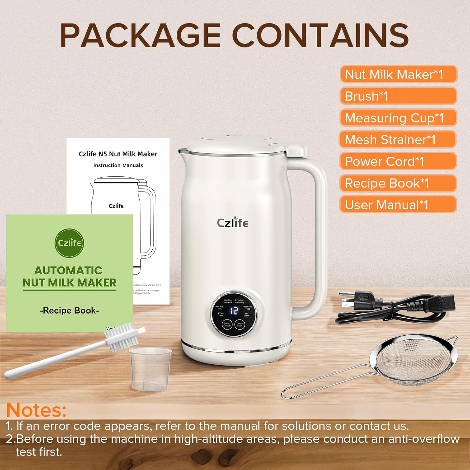 10 in 1 Nut Milk Maker Blender, 20oz (600ml) Homemade Nut Milk Maker Machine, Almond, Soy, Oat, Juice, Milkshake, Smoothies, Baby Food, Plant Based Milks with Delay Start, Keep Warm, Selfclean