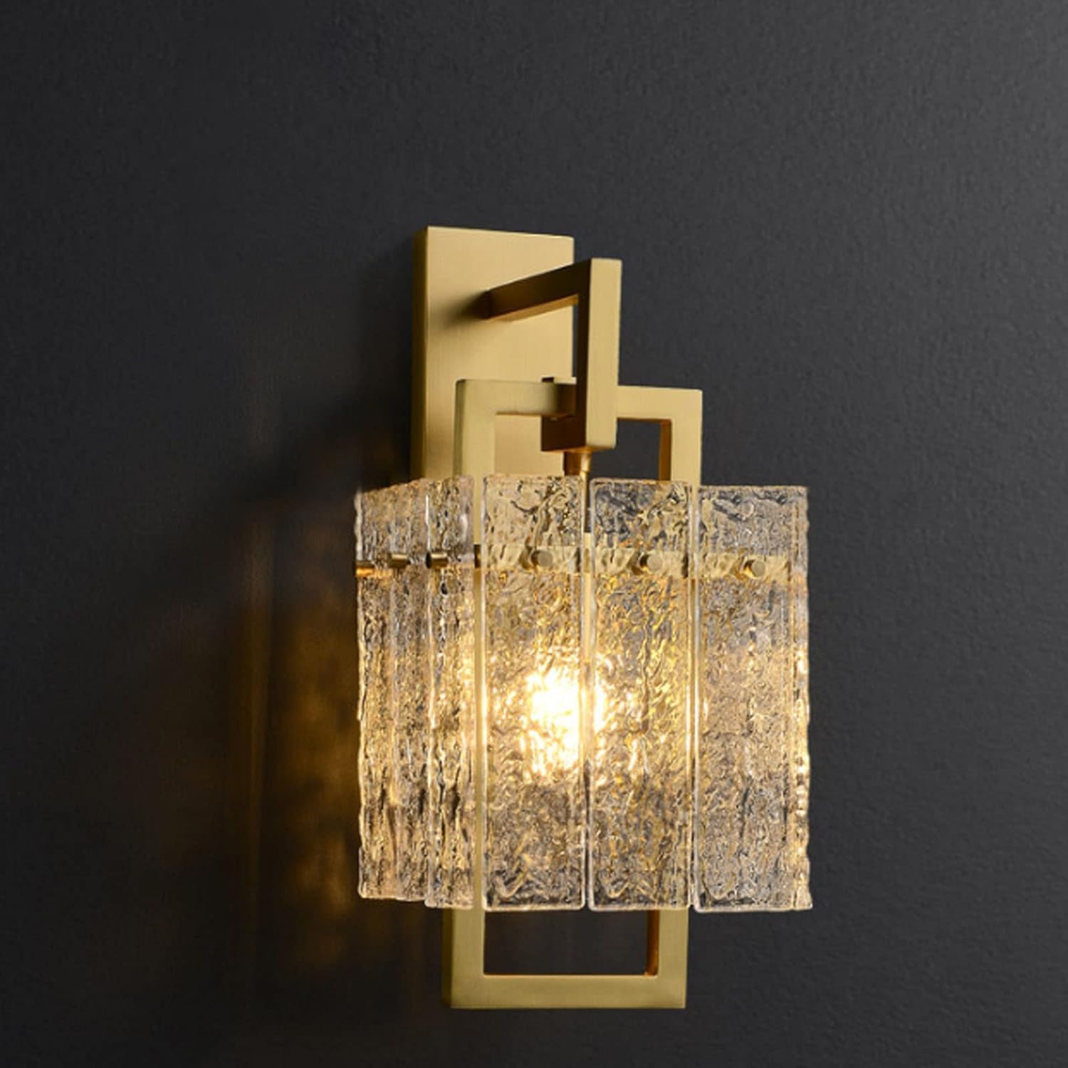 Glass Shade Modern Brass Bedside Wall Sconce Mirror,Household