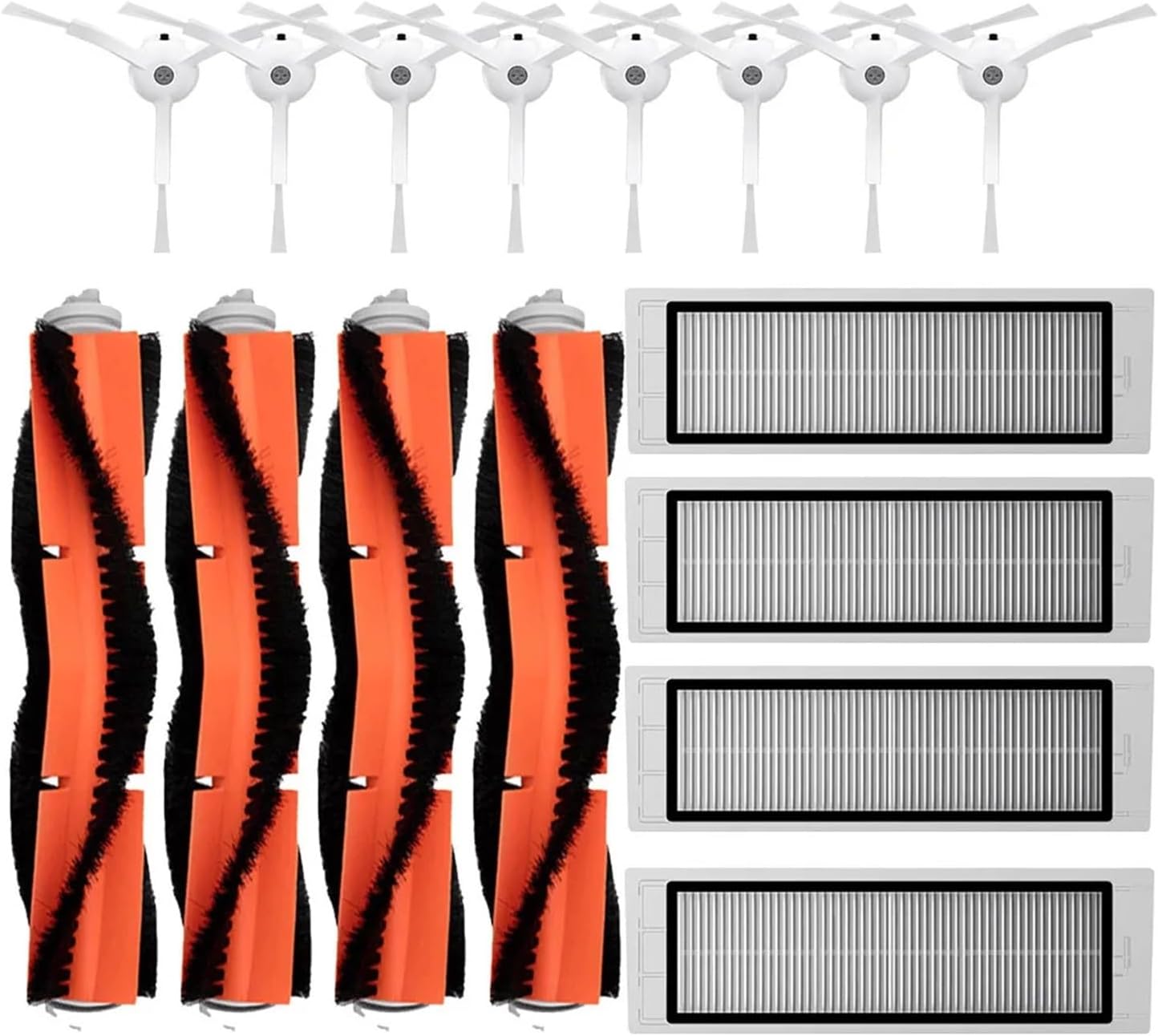 Vacuum Cleaner Side Brush Side Brush Compatible for Xiaomi MI, Robot Vacuum Compatible for Roborock, S50 S51 Vacuum Cleaner Parts Accessories(Orange)