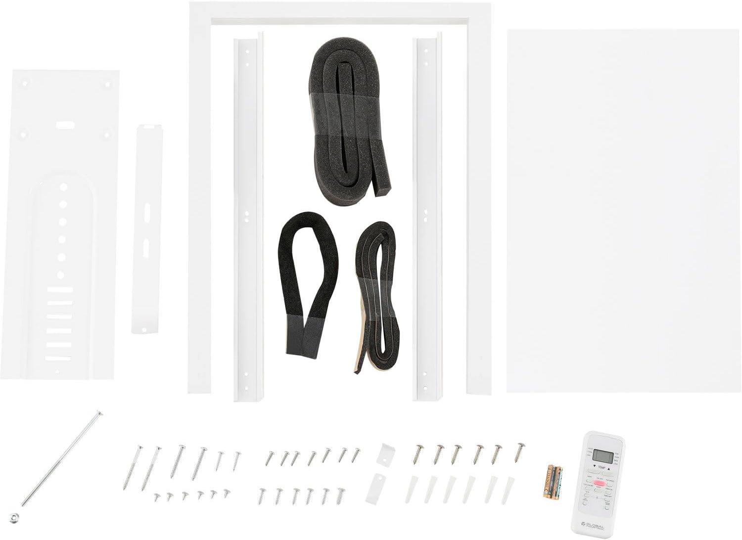 Global Industrial Slider/Casement Window Air Conditioner, 10000 BTU, 115V, R32 Refrigerant, Up to 450 Sq. Ft. Coverage, Digital LED Display, Includes Remote Control