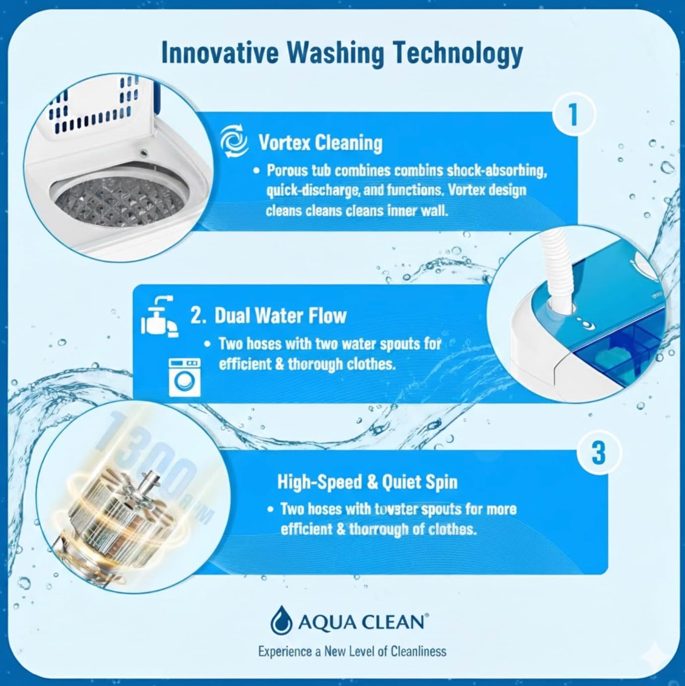 Portable Washing Machine,18 lbs Capacity,Washer and Dryer Combo Machine for Homes & Apartments,Twin Tub Laundry Washer with Spin Cycle